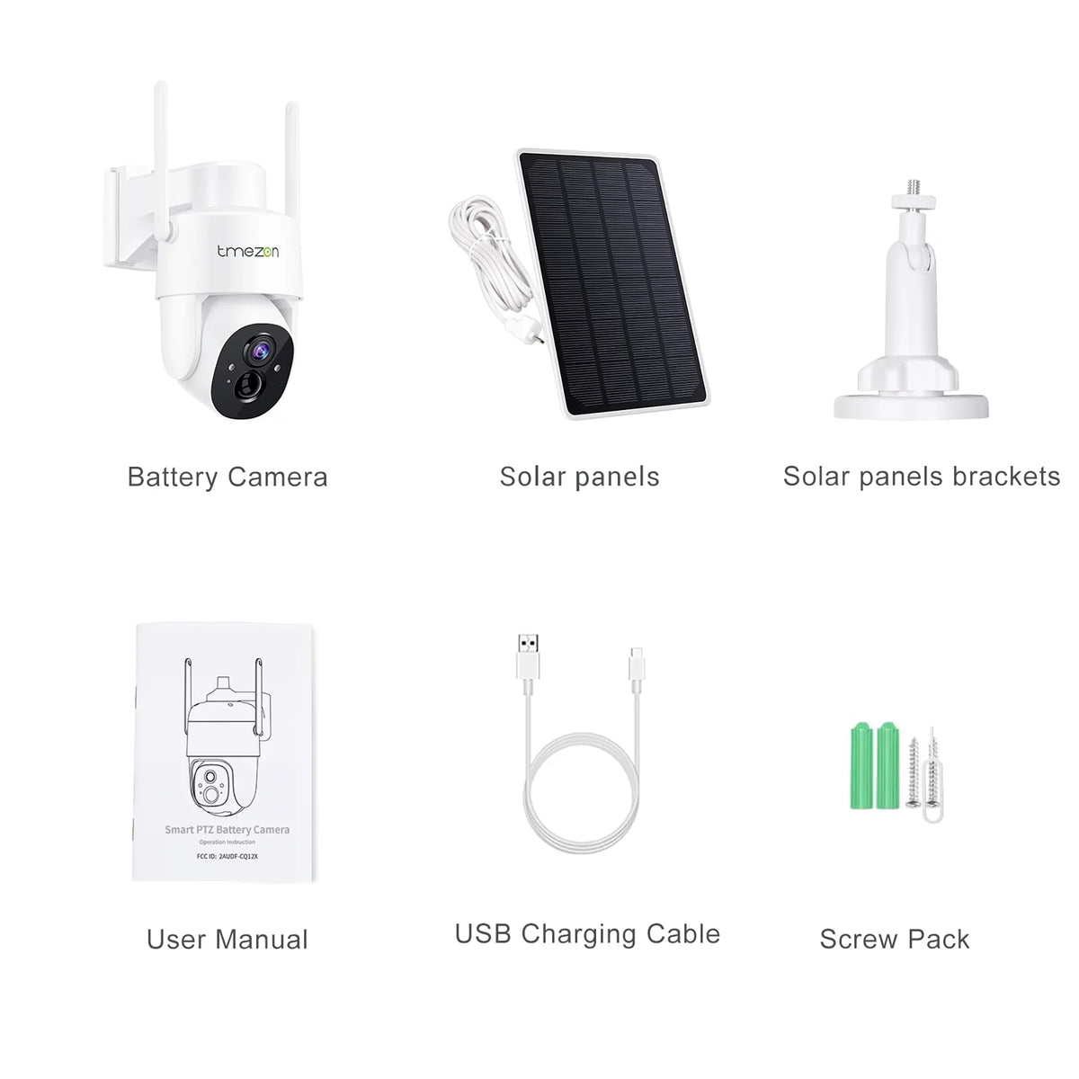 TMEZON Security Camera Outdoor Wireless, 2K Surveillance Camera Wireless Solor Powered for Smart Home , PTZ WiFi Control, Night Vision,IP66 Waterproof