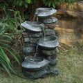 Stone aqua Fountain with LED Lights - 1 - 35.2 - Experience the tranquility of cascading liquid