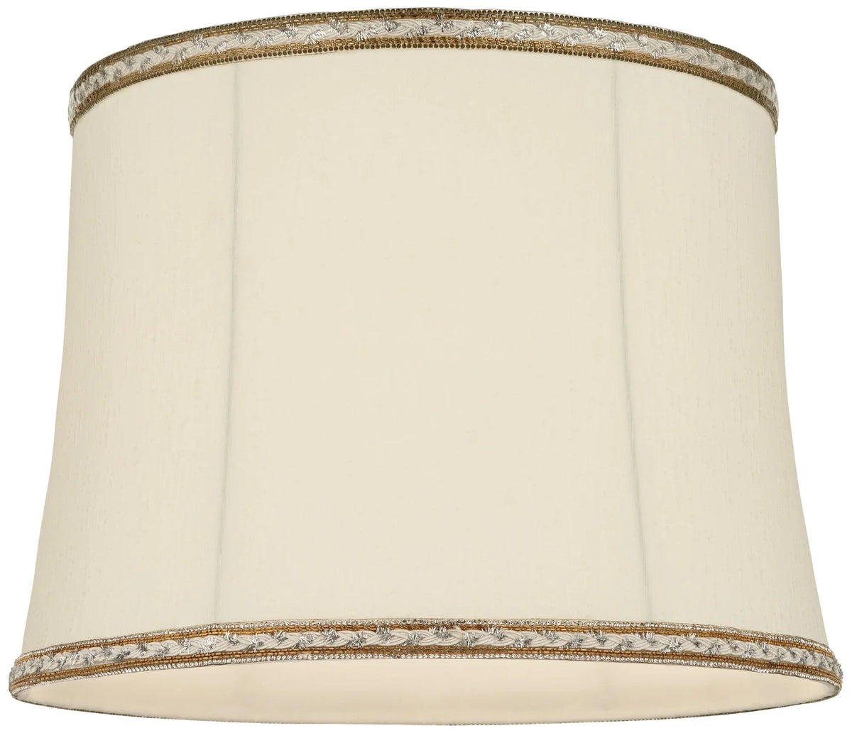Springcrest Milano Drum Lamp Shades Cream Medium 14" Top x 16" Bottom x 12" High Washer Replacement Harp and Finial Fitting