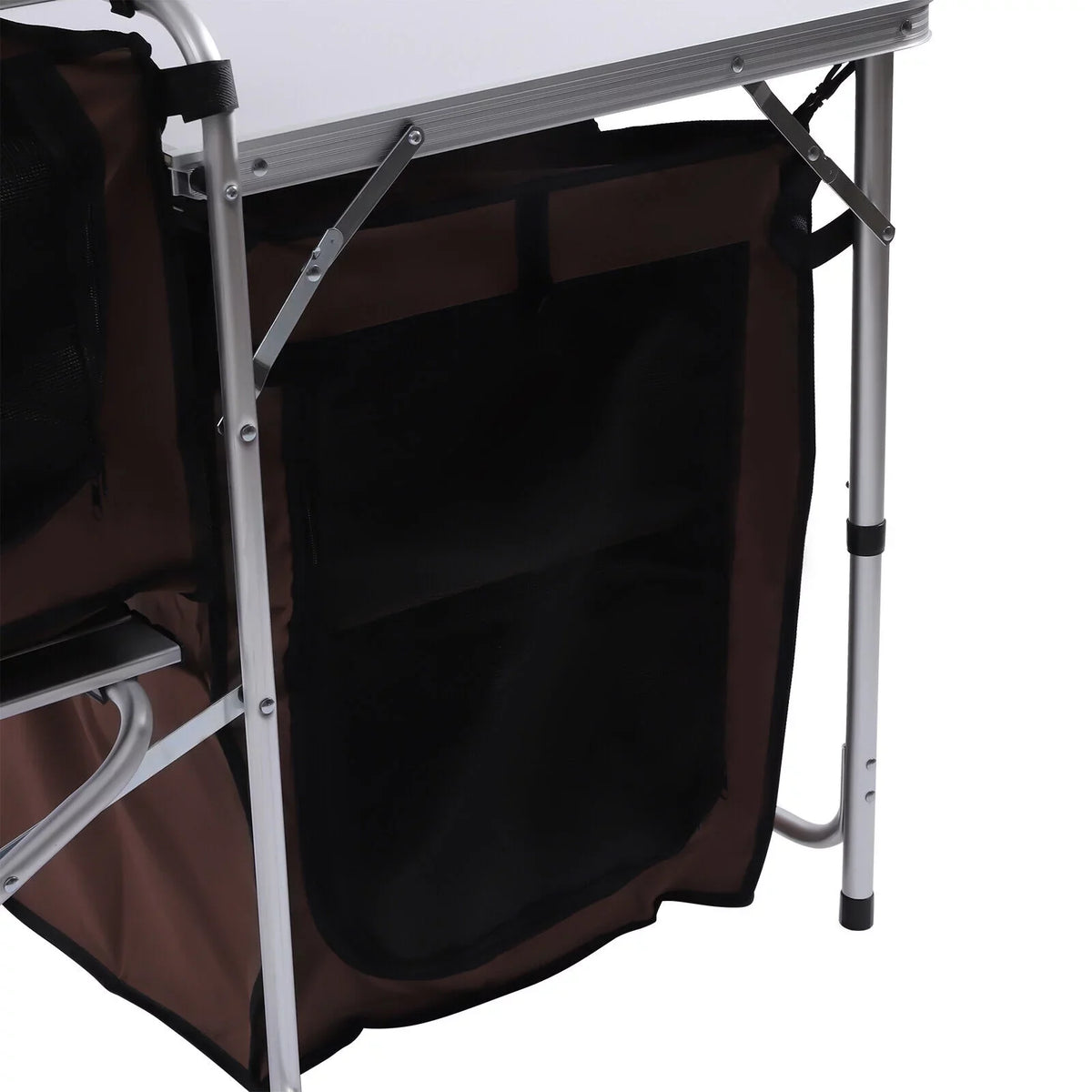 MONIPA Camping Kitchen Table Storage Cabinet Folding BBQ Grill Table Cupboard Shelf