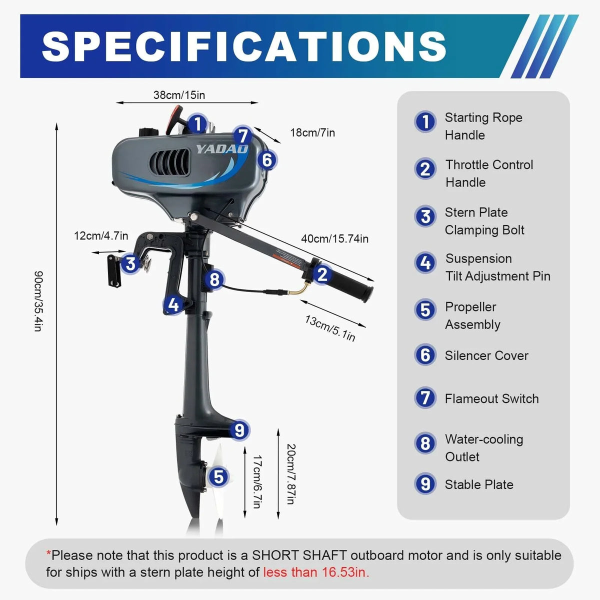 Heavy Duty 3.5HP 2 Stroke Outboard Engine Motor vessel Engine liquid Cooling System
