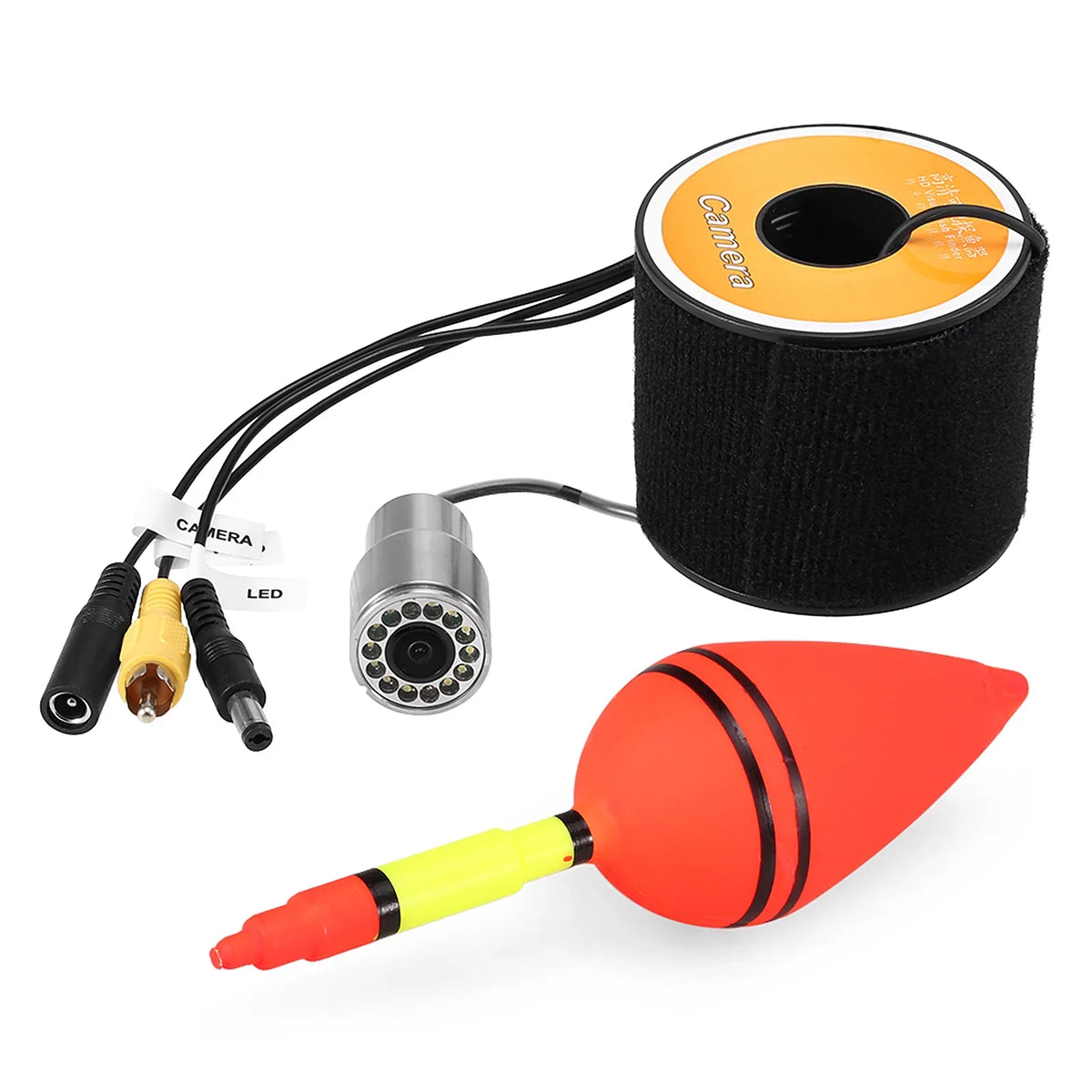 Lixada Underwater Fishing Camera 1200TVL with 12 LEDs Night Vision Waterproof Fish Shape for ship Ice Fishing 15m 30m 50m Cable Accessories