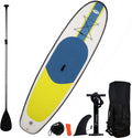 Blue liquid Toys Portable Inflatable Stand Up Paddle Board Kit with Pump, Backpack, Coil Leash, and Repair Kit, SUP 350 Pound Limit, 11 Feet by 34 Inches