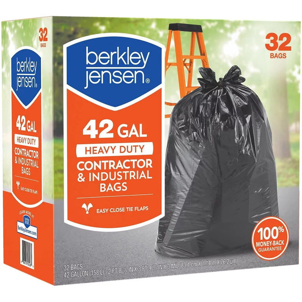 3mil Heavy Duty Contractor and Industrial Use Bags, 32 ct.. Berkley Jensen 42-Gal