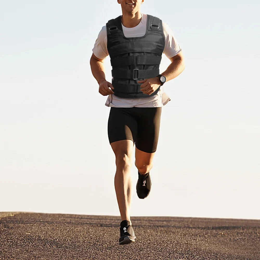 Load (Empty). moobody Adjustable Weighted Vest Weight Jacket Oxford Exercise Weight Loading Cloth Strength Training 50kg Max