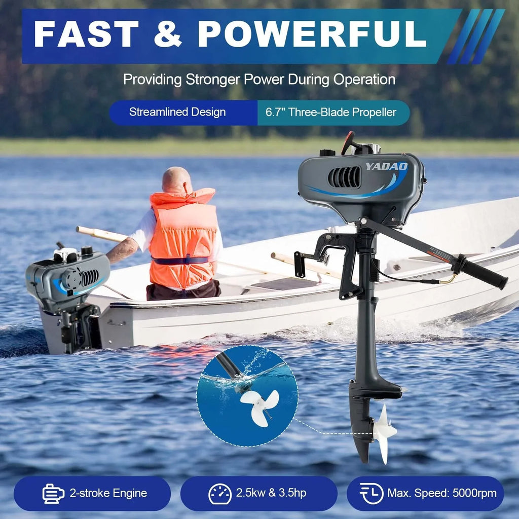 Heavy Duty 3.5HP 2 Stroke Outboard Engine Motor vessel Engine liquid Cooling System