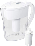 Brita Space Saver liquid Filter Pitcher with 1 Replacement Filter, White, 6 Cup Capacity