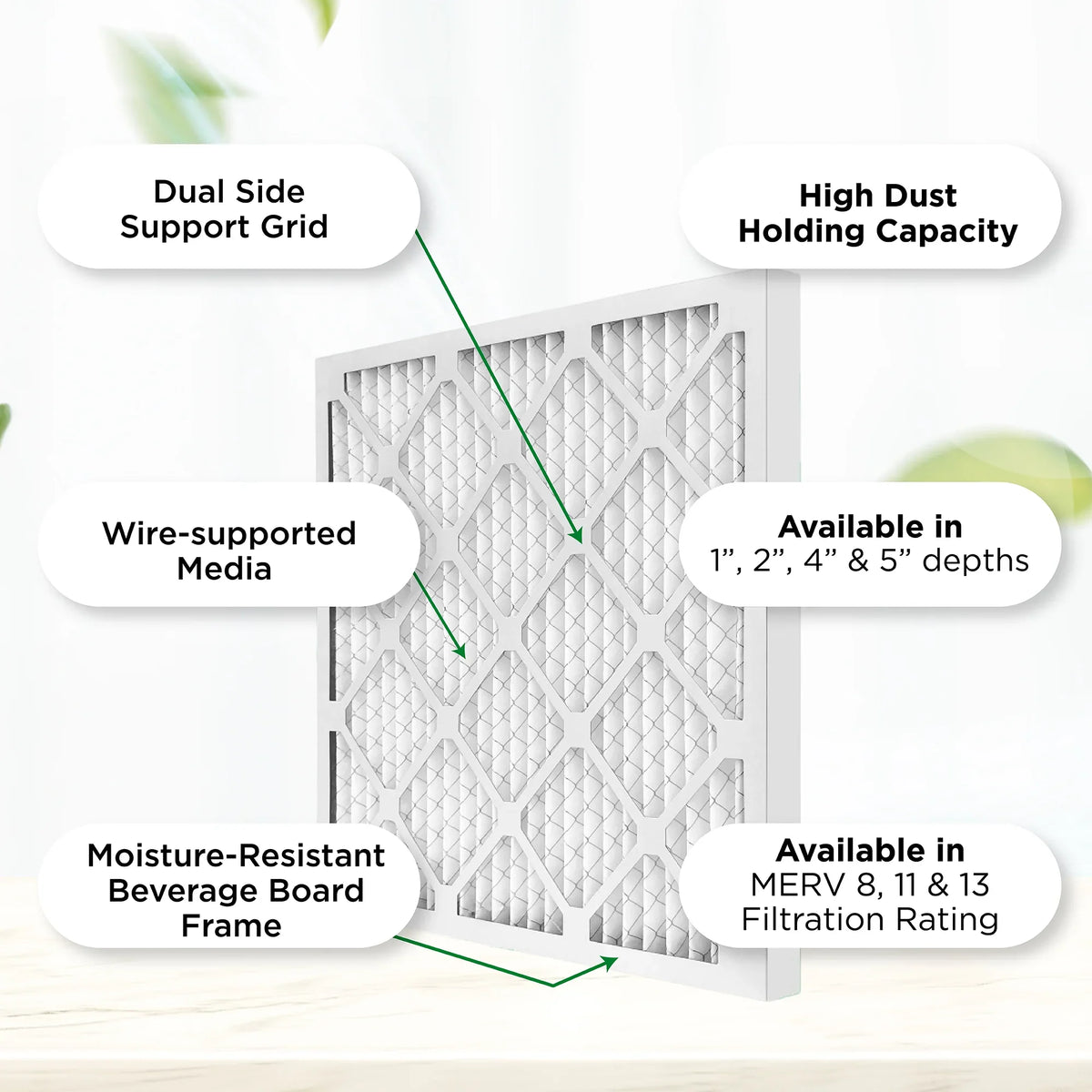 Actual Size: 17-1/2 x 23-1/2 x 3-3/4. 3 Pack. 18x24x4 MERV 11, MPR 1000 Pleated AC Furnace 4" Air Filters by Pamlico