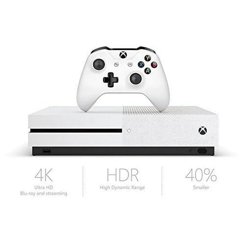 Restored  Xbox One S 500GB Console White Slim (Refurbished)