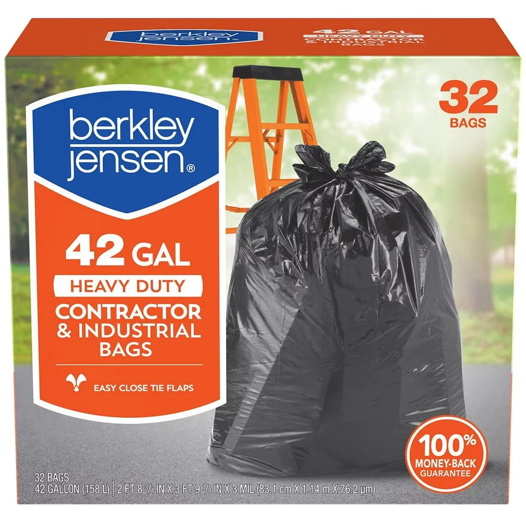 3mil Heavy Duty Contractor and Industrial Use Bags, 32 ct.. Berkley Jensen 42-Gal