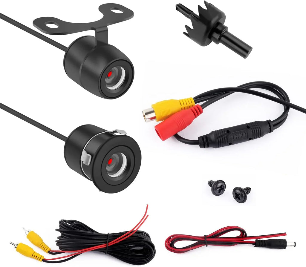 Car Reverse Backup Camera - [HD Night Vision] [170°Wide Angle] Front Side Rear View Camera with Dual Purpose Design -