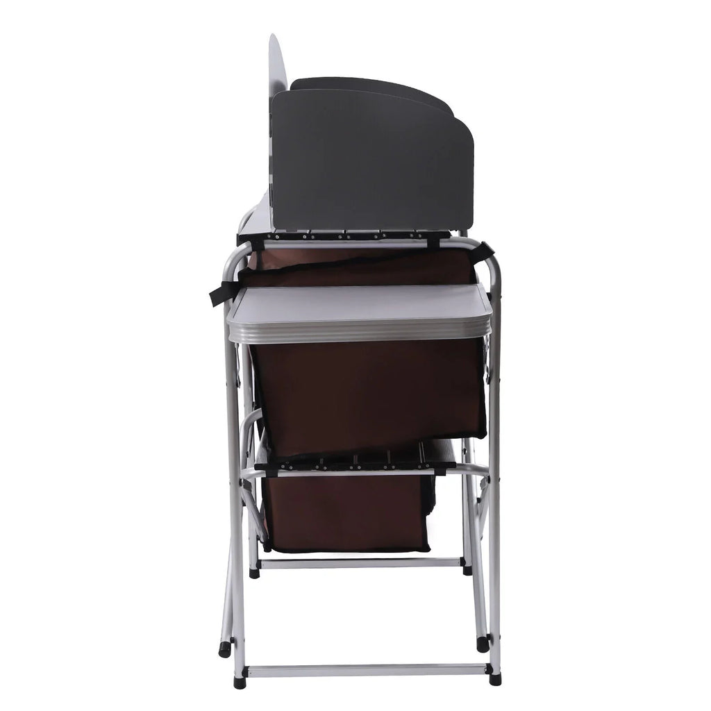 MONIPA Camping Kitchen Table Storage Cabinet Folding BBQ Grill Table Cupboard Shelf