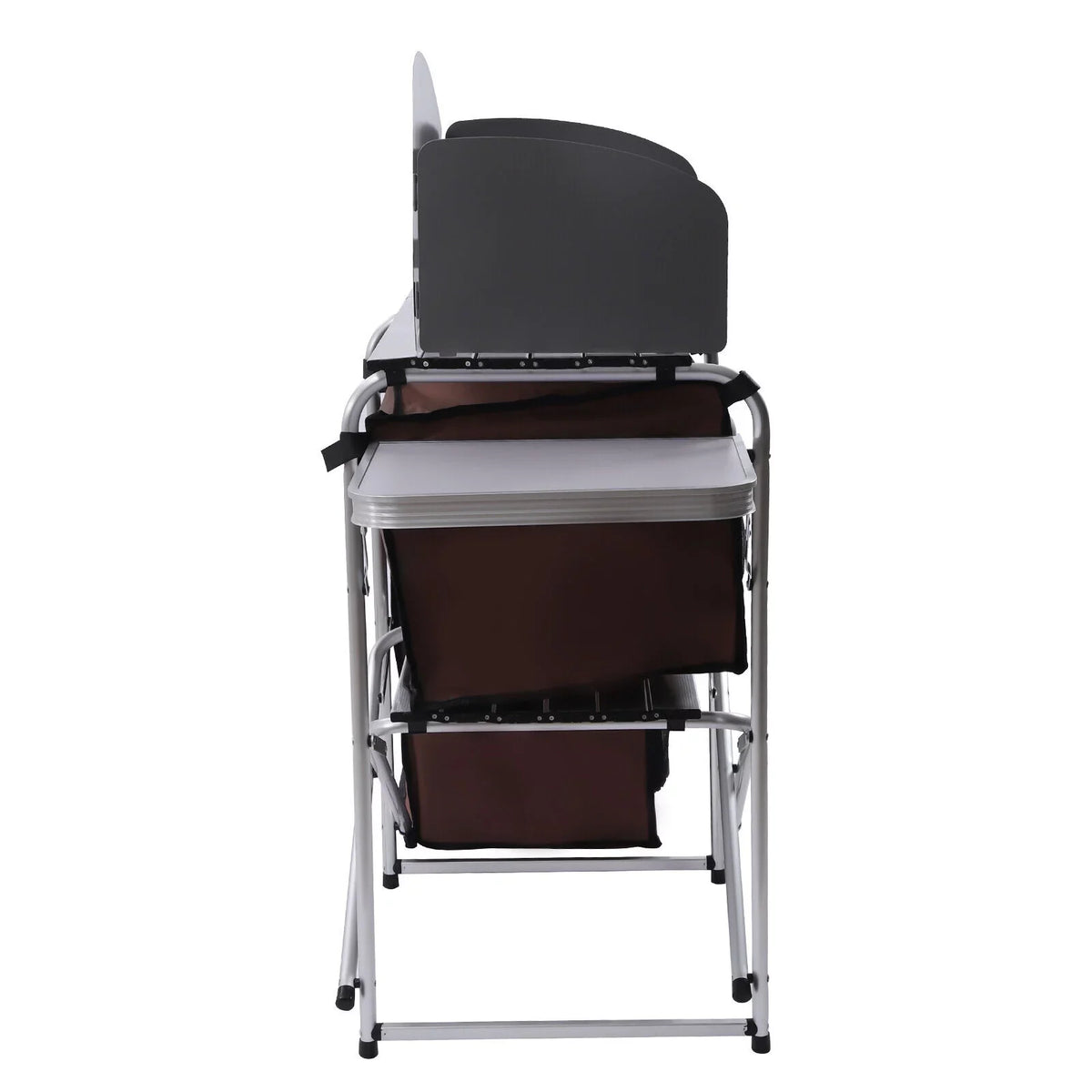 MONIPA Camping Kitchen Table Storage Cabinet Folding BBQ Grill Table Cupboard Shelf