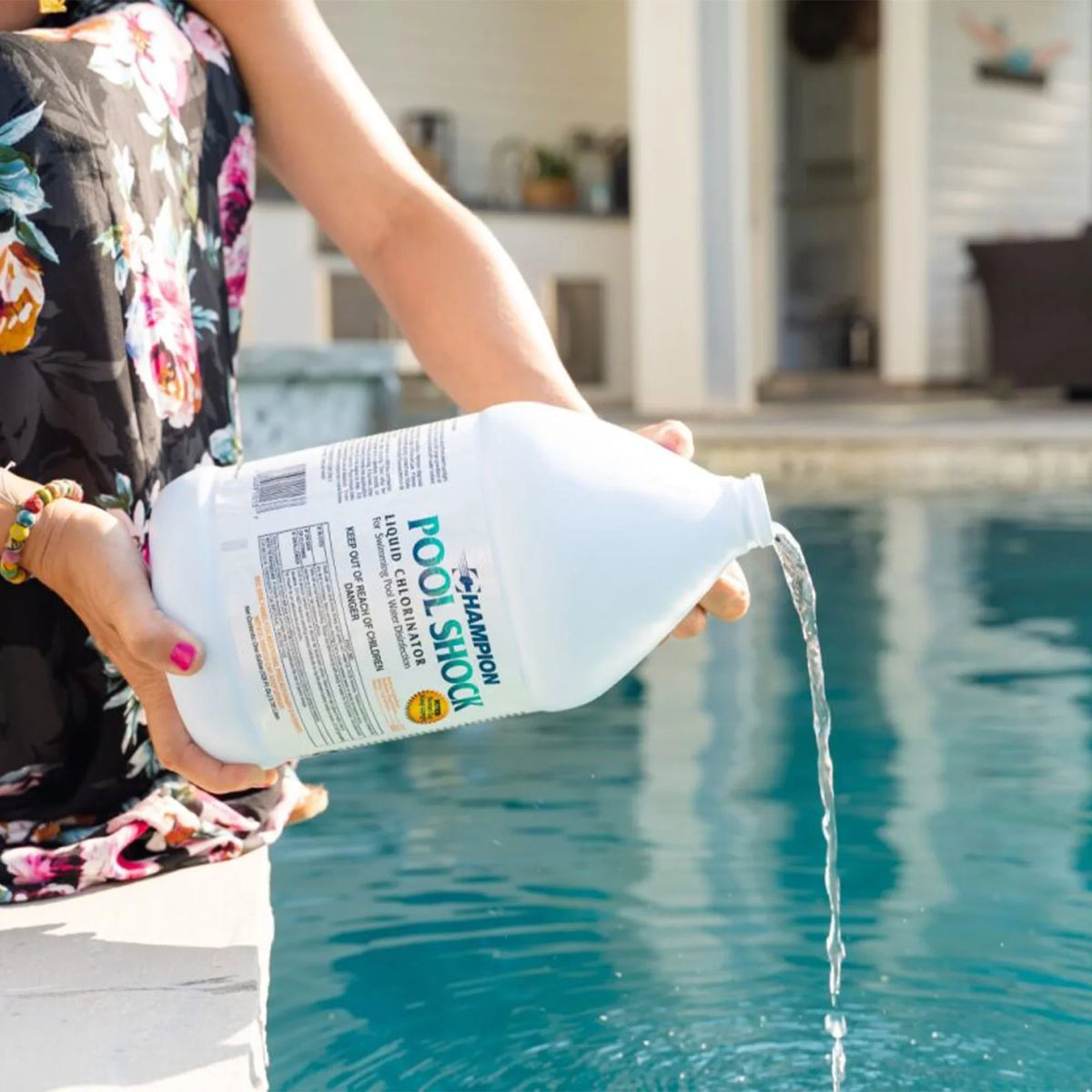 Champion Pool Shock Liquid Chlorinator for Pool liquid Disinfection (4 Pack)