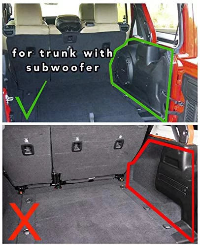 3W Cargo Liner for Jeep Wrangler JL 2018 2019 2020 2021 with subwoofer All climate Trunk Mat for JL Unlimited 4-Door (Not for JK), Black