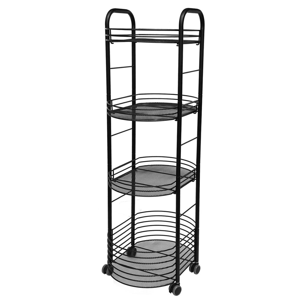 4 Tier Movable Storage Trolley Cart Utility Storage Rack Kitchen Organizer Shelf