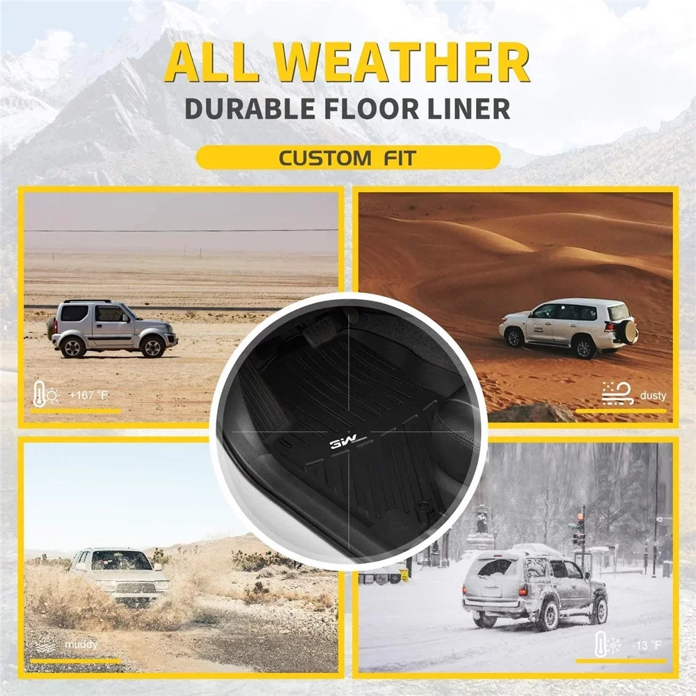 3W Cargo Liner for Jeep Wrangler JL 2018 2019 2020 2021 with subwoofer All climate Trunk Mat for JL Unlimited 4-Door (Not for JK), Black