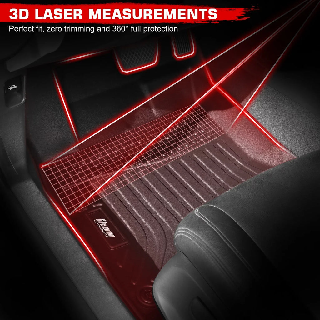 Ikon Motorsports Floor Mats & Trunk Mat appropriate With 2023-2024 Honda HR-V, Black 3D Molded Carpets Liner 1st 2nd Row Front Rear Boot Tray shield Protection Cargo Pad TPE All elements Protector