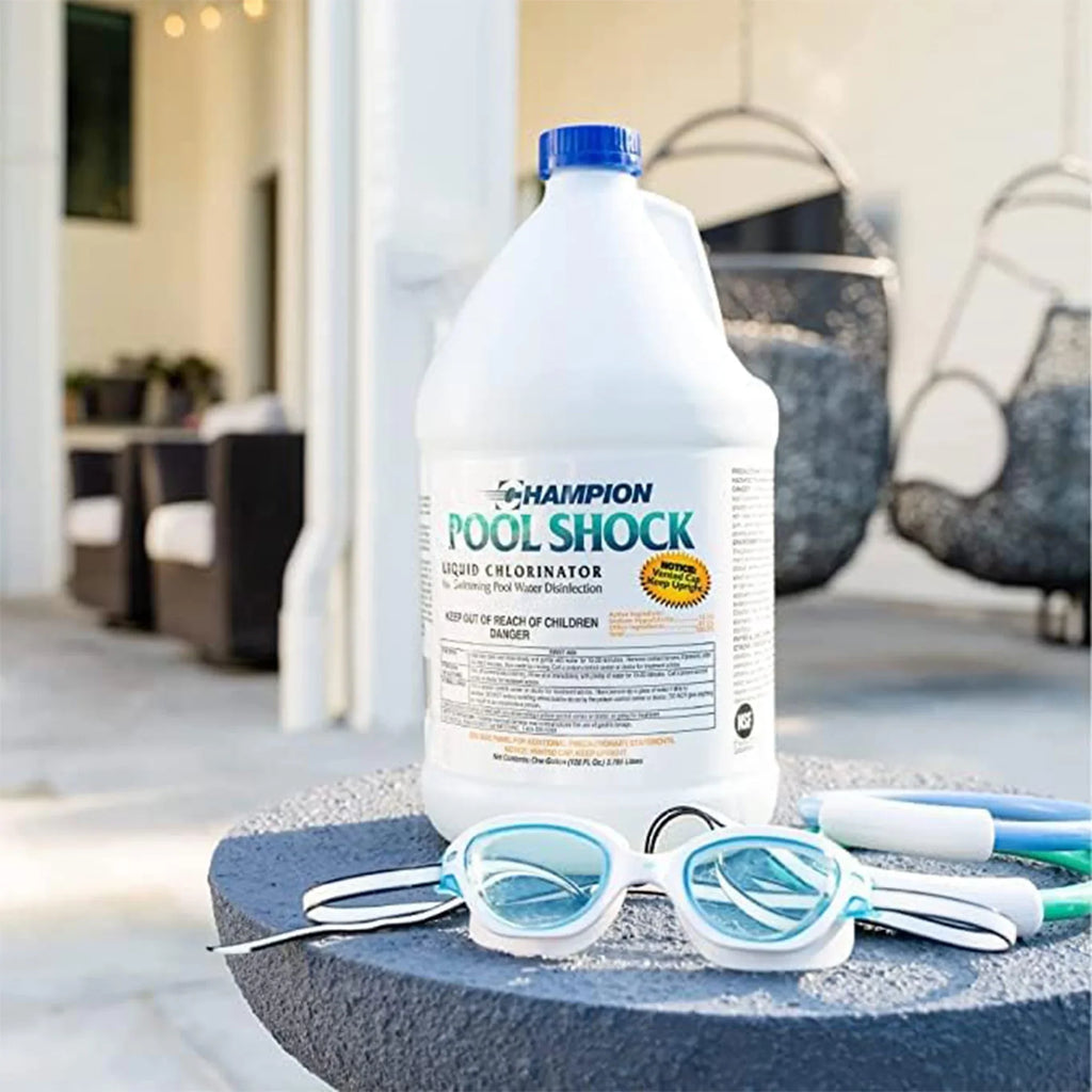 Champion Pool Shock Liquid Chlorinator for Pool liquid Disinfection (4 Pack)